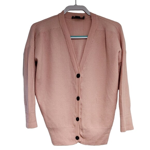 Vintage Pendleton Womens V-Neck Cardigan Sweater Pink 3/4 Sleeve Size PS - Picture 1 of 9